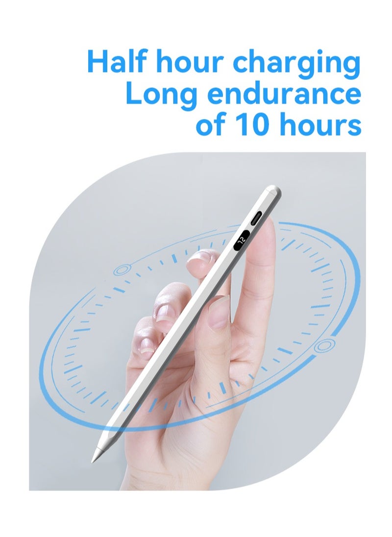 ARNOTEC - Stylus Pen for Touch Screens, Fast Charge Stylus Pen for IOS/Xiaomi/Samsung/Lenovo Android Capacitive Touch Screen Stylus Pen with Power Display, White - Image 1