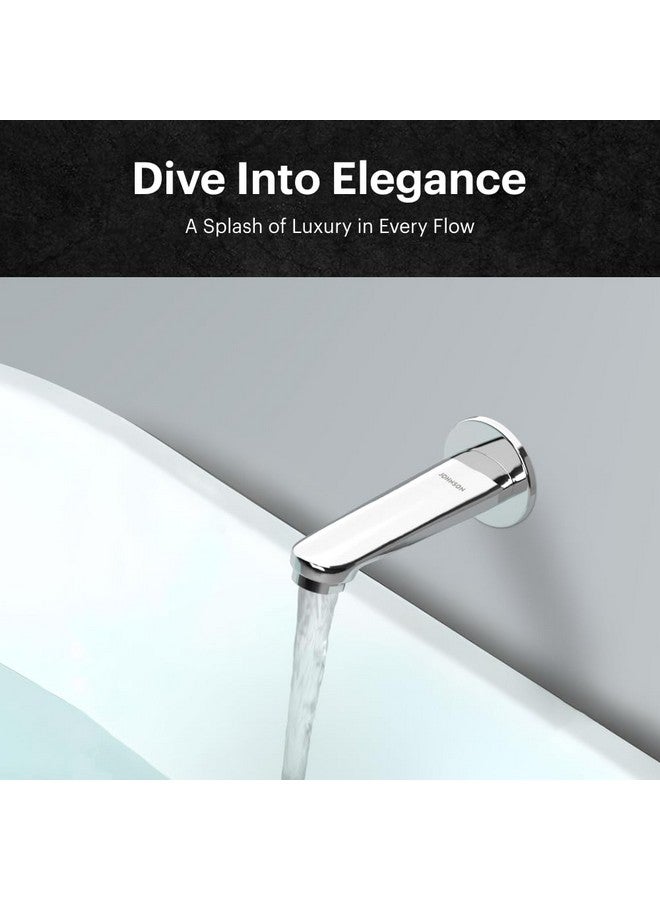 Johnson Bathrooms Johnson Coral Brass Bath Tub Spout with Wall Flange for Bathtubs | Faucet for Bathtubs | Wall Mount | Tap with 1 Wall Flange| Chrome Plated| Modern Design| 10 Years Warranty - Image 4