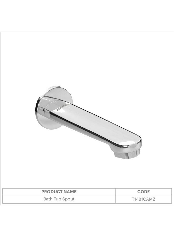 Johnson Bathrooms Johnson Coral Brass Bath Tub Spout with Wall Flange for Bathtubs | Faucet for Bathtubs | Wall Mount | Tap with 1 Wall Flange| Chrome Plated| Modern Design| 10 Years Warranty - Image 3