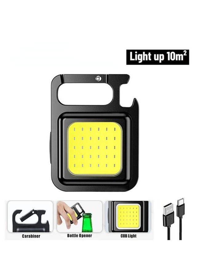 2/1PCs High Power Led Flashlight USB Rechargeable Lamp Strong Magnetic COB Work Light Portable Keychain Light For Outdoor Camping