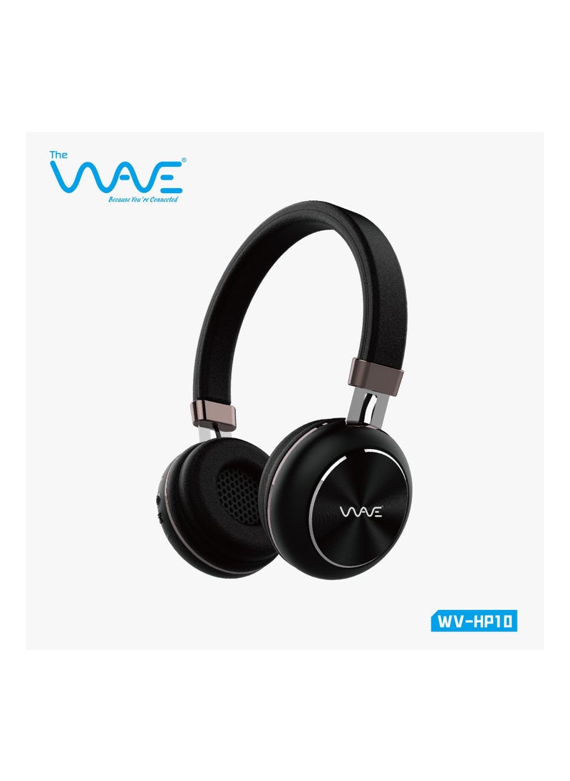 Wave - WV-HP10 Wireless On-Ear Headphones - Pure Bass-gaming -Black - Image 1