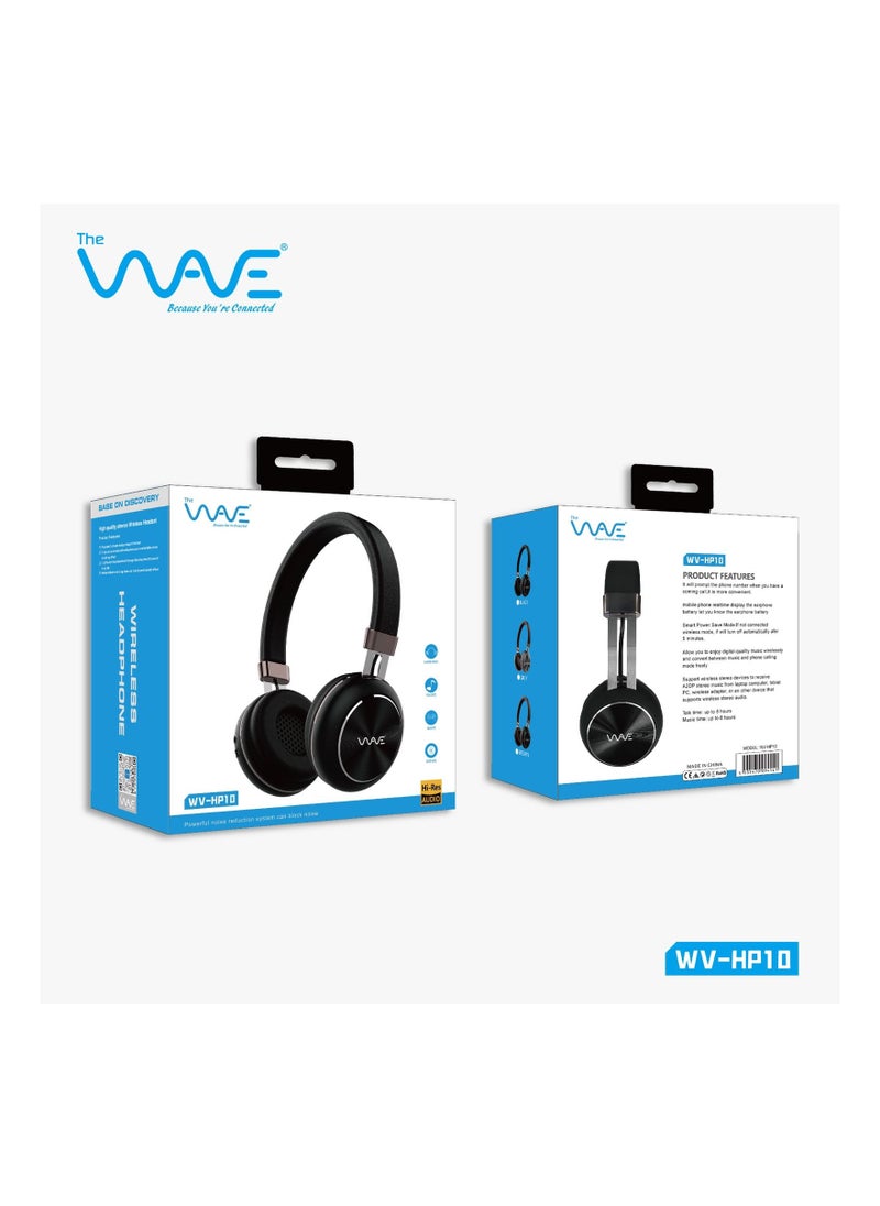Wave - WV-HP10 Wireless On-Ear Headphones - Pure Bass-gaming -Black - Image 1
