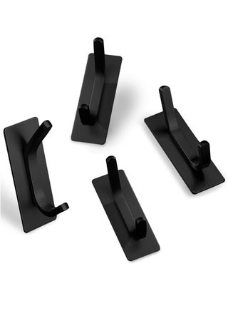 4pcs Stainless Steel Adhesive Hooks Wall Mounted, Heavy Duty Storage Wall Mount Hooks for Hanging Coat Clothes Towels Hat Bags for Home Entryway Bathroom Bedroom Kitchen Living Room - view 2