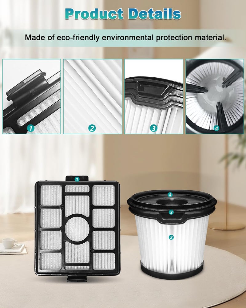 Janedtcyy BU3523 BU3521 BU3120 HEPA Filter Replacement Compatible with Shark BU3521 Clean Lightweight Cordless Stick Cleaner, Shark BU3523 Clean and Empty Cordless Stick Vacuum, Auto Empty System (1 Pack) - Image 4