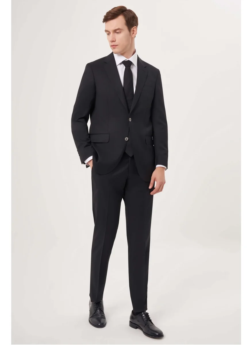 Bisse Men's 6 Drop Mono Collar Double Slit Suit BLACK PTK23YNOS001_D99