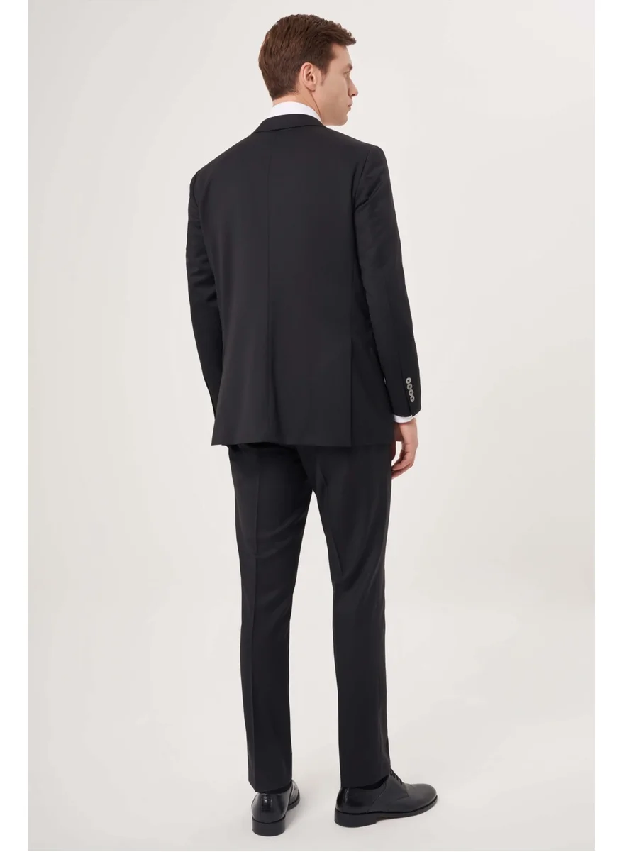 Bisse Men's 6 Drop Mono Collar Double Slit Suit BLACK PTK23YNOS001_D99