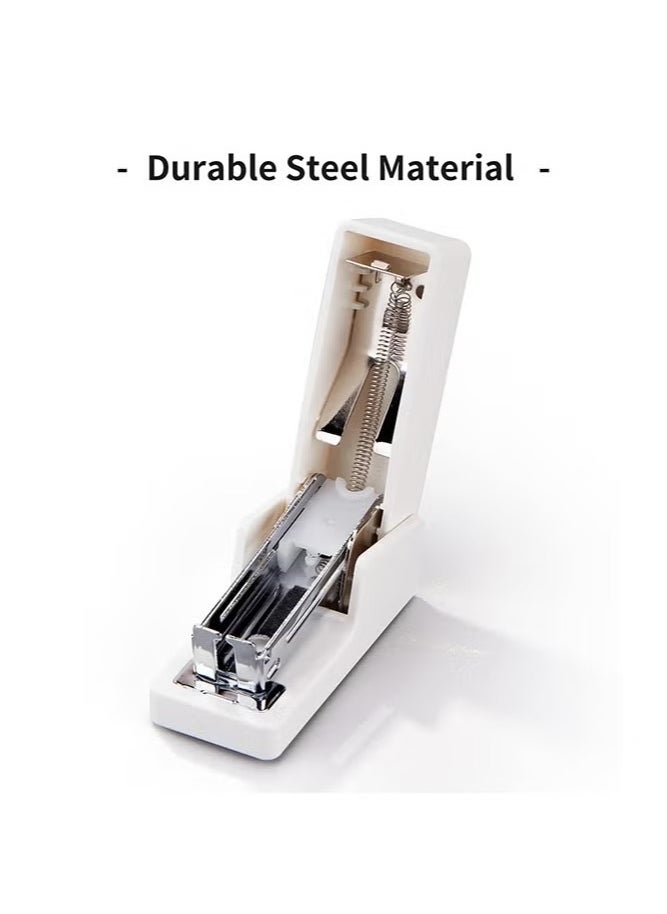 Deli Mini Stapler with 640 Standard Staples, 12 Sheet Capacity Desktop Stapler for Student, Office, White  - Image 3