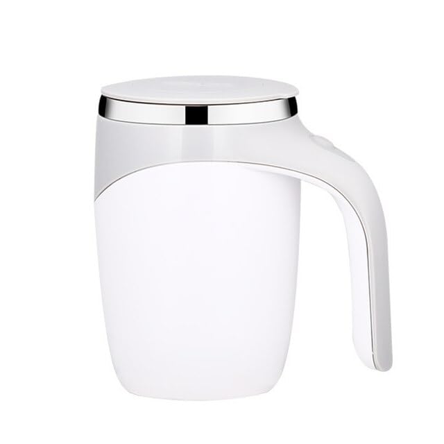 Maharsh Automatic Magnetic Stirring Coffee Mug, Rotating Home Office Travel Mixing Cup Suitable for Coffee, Milk, Cocoa and Other Beverages (Battery White) 380 ml - Image 3