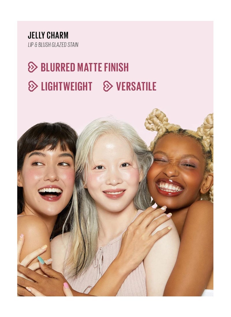 KAJA - Lip & Blush Glazed Keychain Stain - Jelly Charm, 01 Cherry Spritz | with Triple Berry Complex, Lemon Fruit Extract &Olive Squalane, Hydrating, Easily Buildable and Blendable, Long Lasting Tint - Image 1