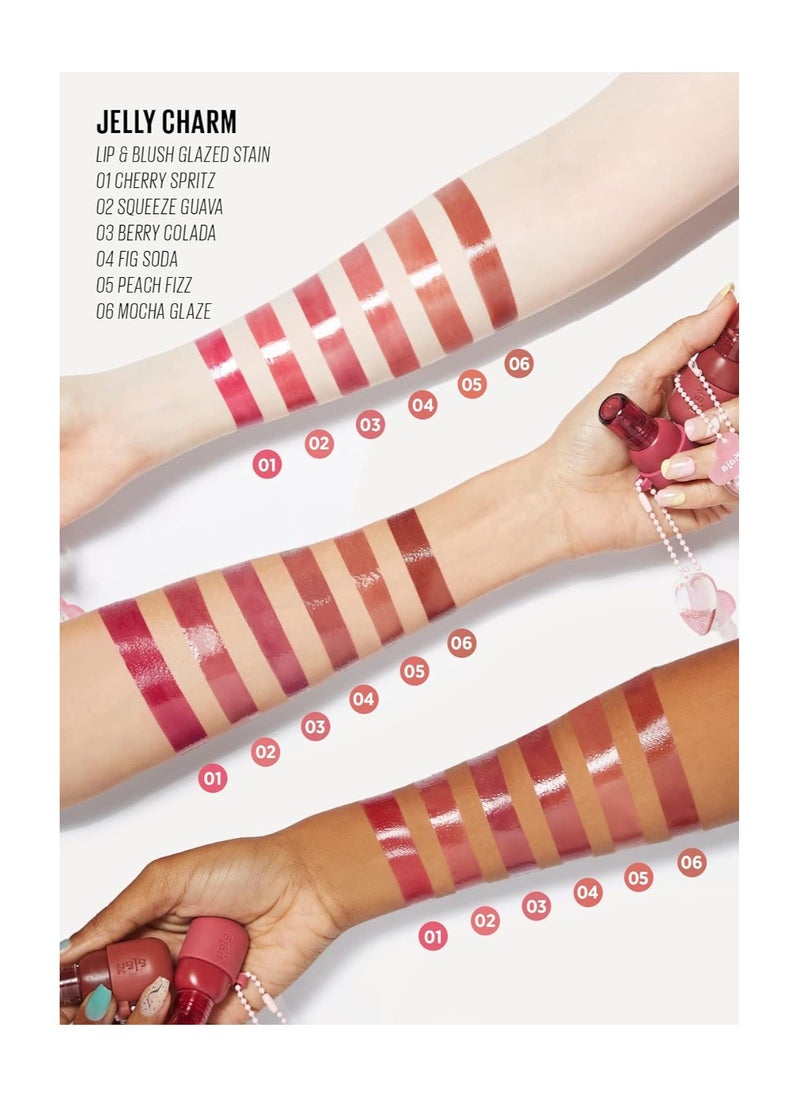 KAJA - Lip & Blush Glazed Keychain Stain - Jelly Charm, 01 Cherry Spritz | with Triple Berry Complex, Lemon Fruit Extract &Olive Squalane, Hydrating, Easily Buildable and Blendable, Long Lasting Tint - Image 1
