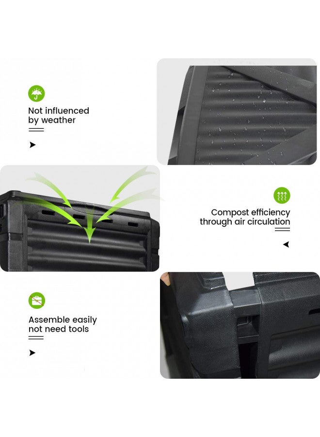 EJWOX Garden Compost Bin from BPA Free Material, 80 Gallon(300 L), Easy Assembling, Large Capacity, Fast Creation of Fertile Soil - Image 3
