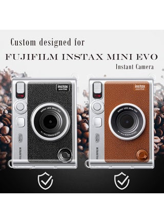 Instax Mini EVO Case, PC Hard Clear Case for Fujifilm Instant Mini EVO Camera, 9H Hardness Screen Protector with Shoulder Strap (Clear) - view 2