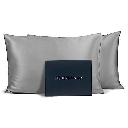 Fishers Finery 25mm 100 Pure Mulberry Silk Pillowcase Set Good Housekeeping Winner Silver Standard 2 Pack