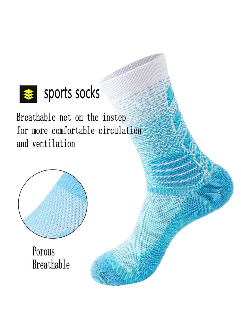 Y&D Men's Athletic Socks, 4 Pairs Thick Cushioned Sport Basketball Running Lightweight and Breathable Training Compression Socks for Men Women - Image 3