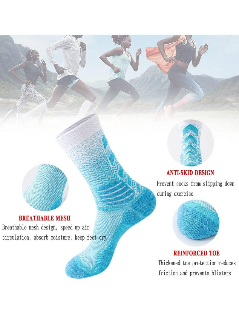 Y&D Men's Athletic Socks, 4 Pairs Thick Cushioned Sport Basketball Running Lightweight and Breathable Training Compression Socks for Men Women - Image 2