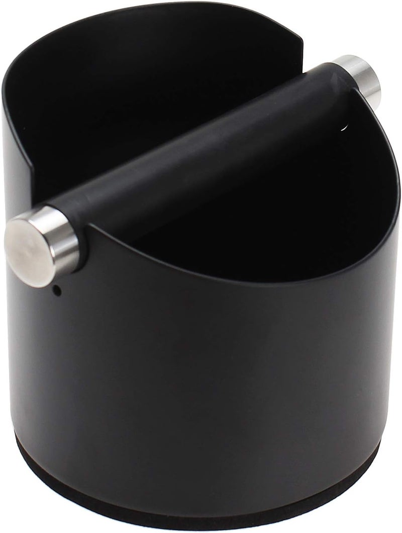 DIBTSA Espresso Knock Box, Stainless Steel Coffee Grounds Knock Box, With Removable Knock Bar and Non-Slip Rubber Base (Black) - Image 1