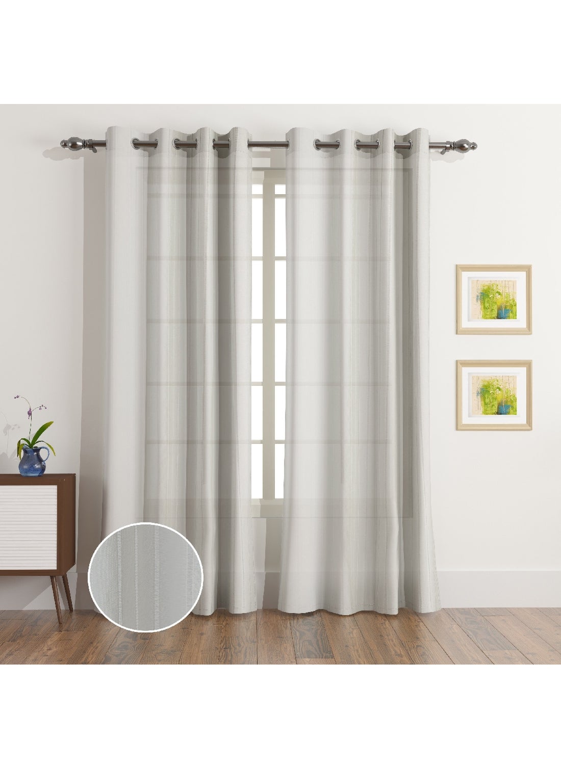 Home Box Nordic 2-Piece Sheer Extra Long Curtain Set 300 x 140 cm 