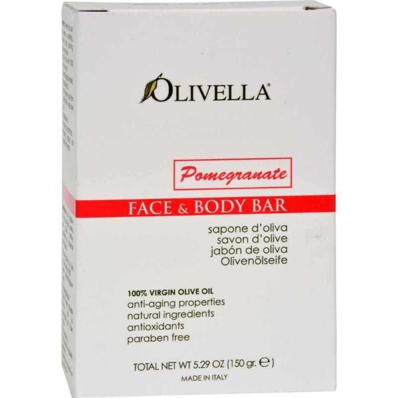 Olivella Face and Body Bar Soap Pomegranate 529 Ounce