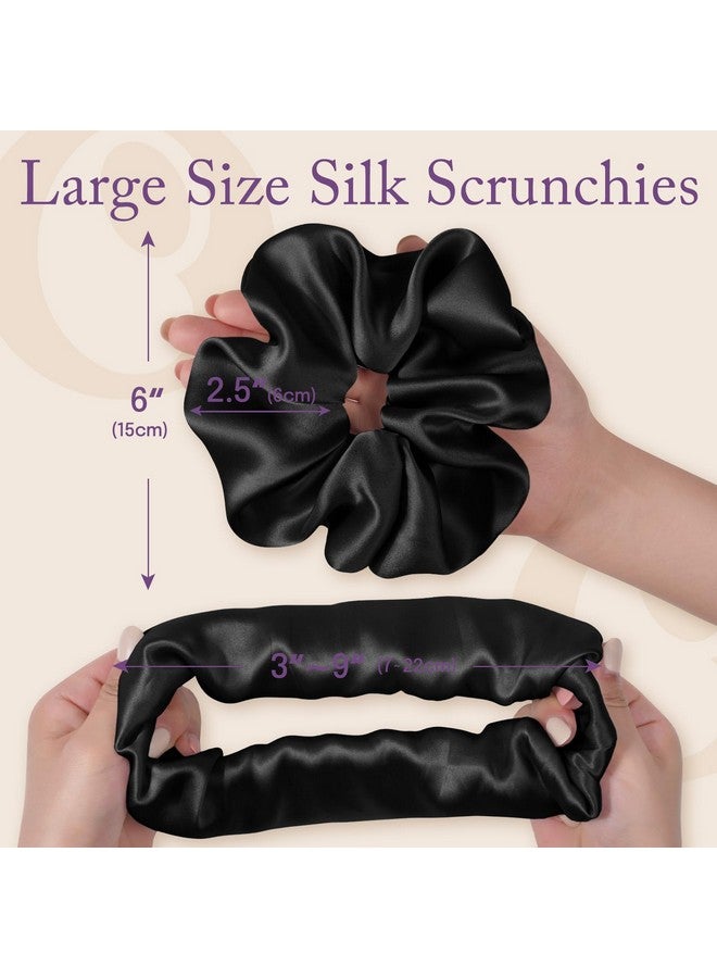 OLESILK Silk Scrunchies Oversized 100% Mulberry: Large for Women& Girls Long Thick Hair, Soft Smooth for No Damage Hair Care Sleeping - Image 5