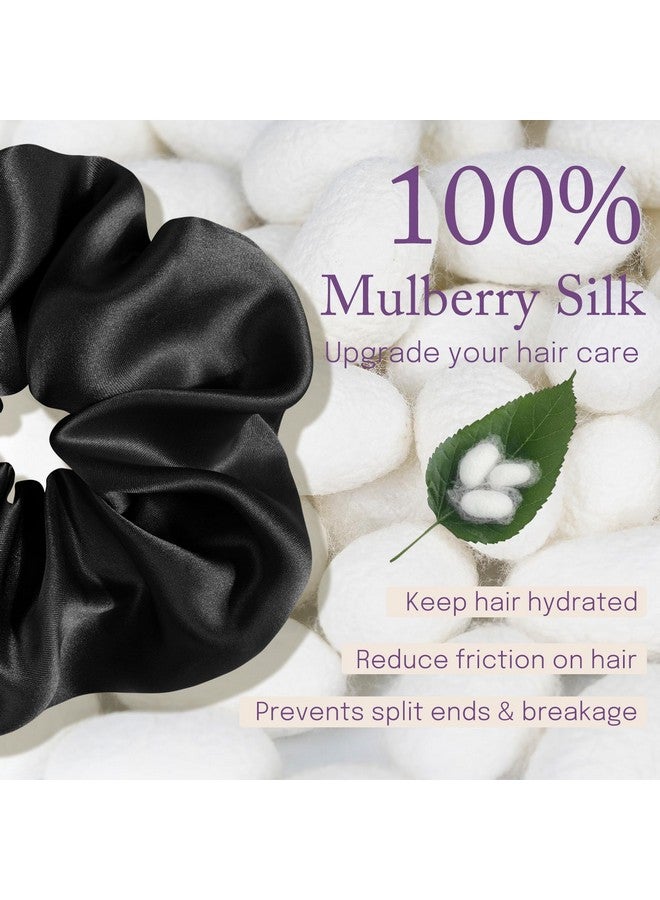 OLESILK Silk Scrunchies Oversized 100% Mulberry: Large for Women& Girls Long Thick Hair, Soft Smooth for No Damage Hair Care Sleeping - Image 3