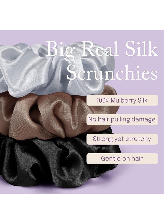 OLESILK Silk Scrunchies Oversized 100% Mulberry: Large for Women& Girls Long Thick Hair, Soft Smooth for No Damage Hair Care Sleeping - Image 4