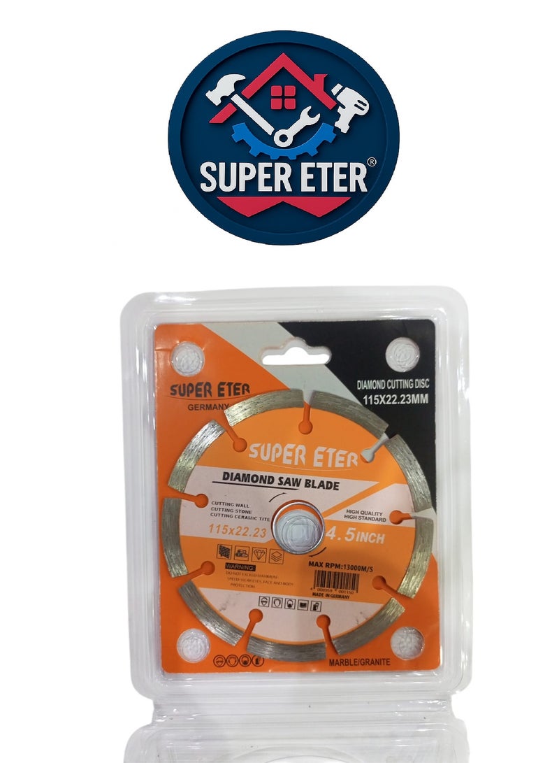 SUPER   ETER SUPER ETER Diamond Saw Blade 4.5 Inch 115×22.23mm – Model 10005571 – High-Quality Cutting Disc for Wall, Stone & Ceramic – 13000RPM Max Speed - Image 5
