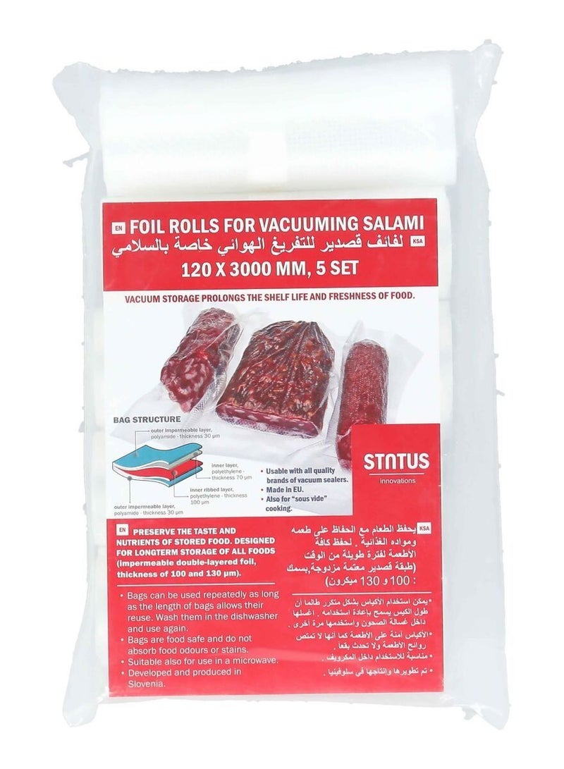 5 قطع من لفائف الألمنيوم للسجق 12 × 3 سم