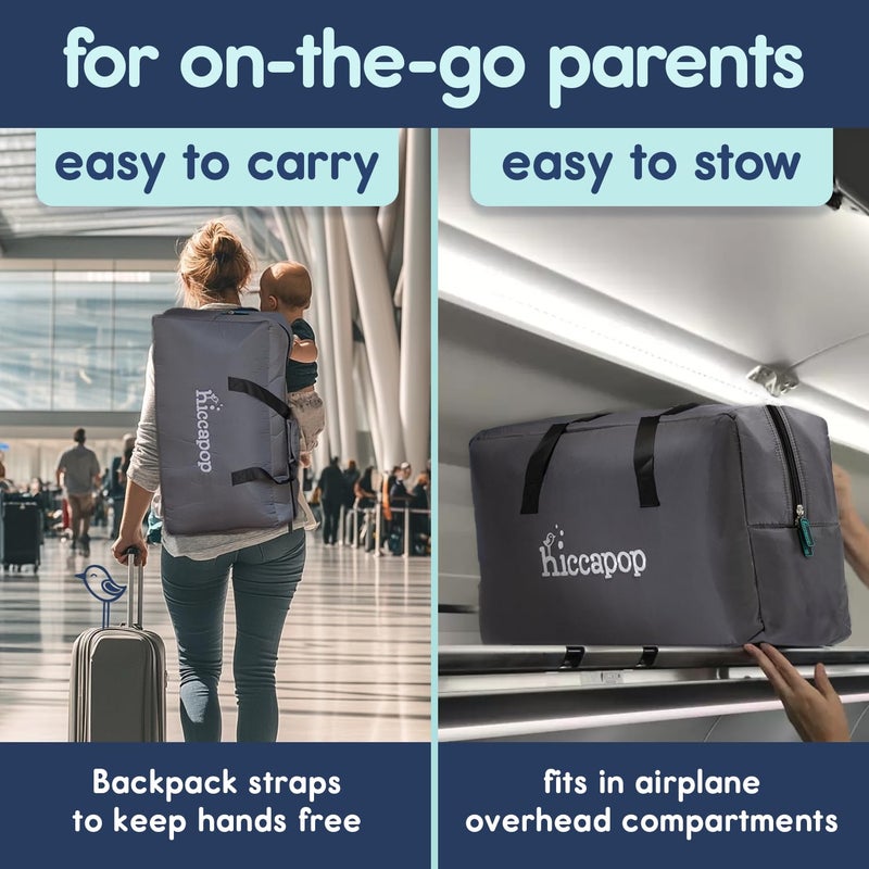 Hiccapop TravelPod Portable Crib for Baby, Lightweight, Foldable Travel Crib for Baby and Toddlers with Zippered Door, Waterproof Base & Carry Bag - Image 5