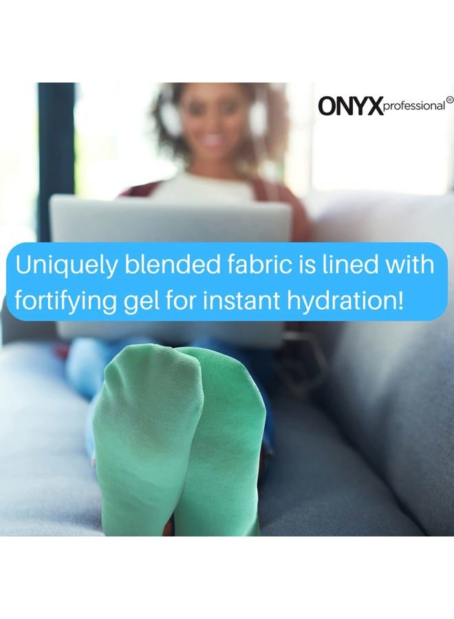 Onyx Professional Gel Moisturizing Socks, One Size Dry Feet Treatment for Women or Men, Hydrating Spa Socks for Dry Feet and Cracked Heel Repair, One Reusable Pair  - Image 5