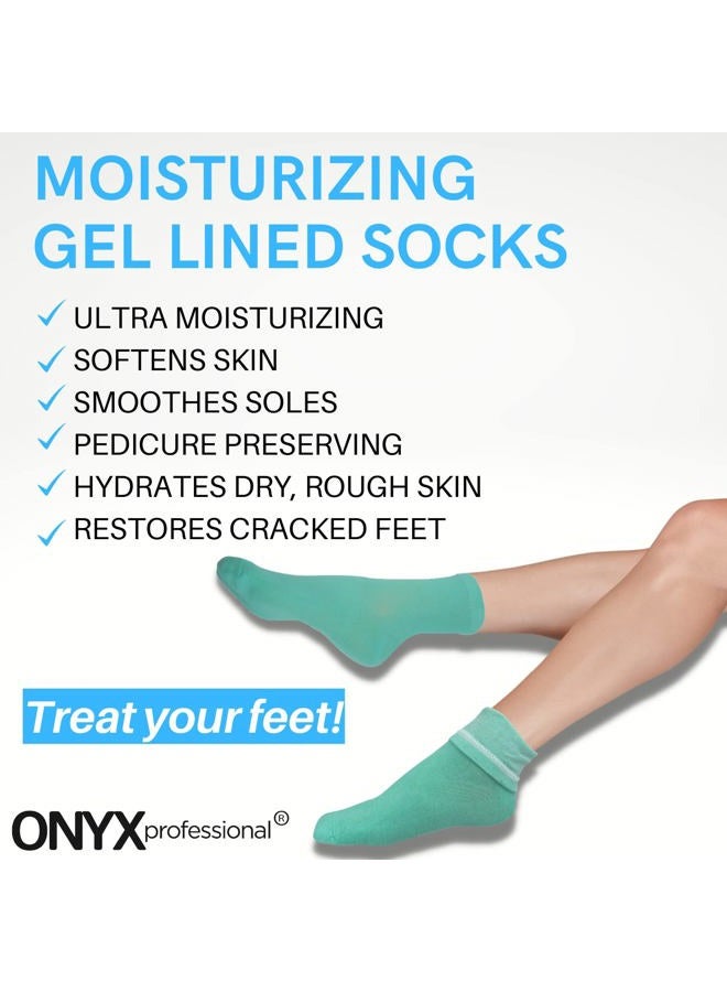 Onyx Professional Gel Moisturizing Socks, One Size Dry Feet Treatment for Women or Men, Hydrating Spa Socks for Dry Feet and Cracked Heel Repair, One Reusable Pair  - Image 2