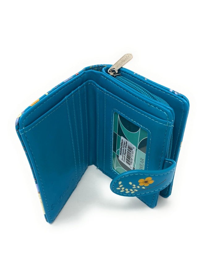 Shag Wear - Mushroom Forest Small Wallet For Women Vegan Faux Leather 4.5 Teal - Image 1