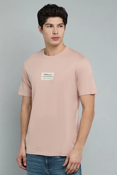أر أند بي Label Detail T-Shirt with Crew Neck and Short Sleeves