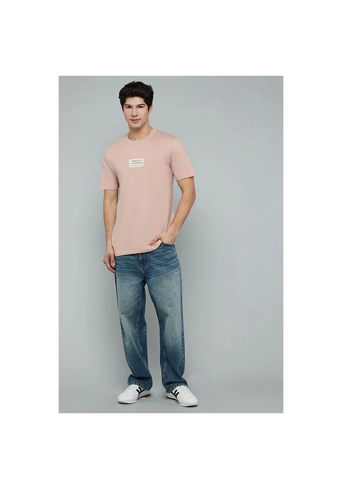 R&b Label Detail T-Shirt with Crew Neck and Short Sleeves