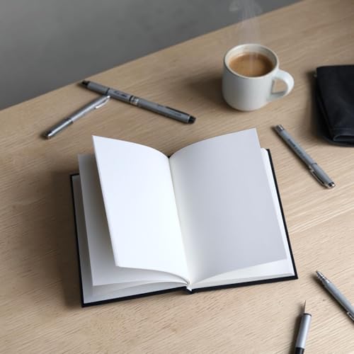 INNAXA Hardbound Diary, Blank Notebooks, A5 (6 x 8) Blank Page Notebook, Hardcover Sketchbook Journal Unlined, 120gsm Thick Paper, 80 Sheets/160 Pages Per Book, (Black, A5-Plain) - Image 2