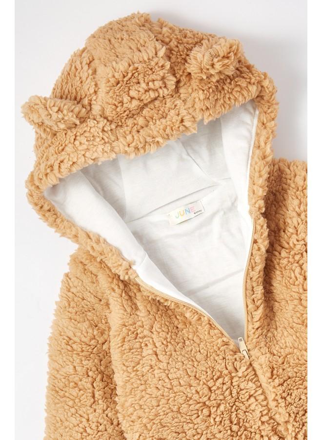 June Baby Plush Coat Beige - Image 3