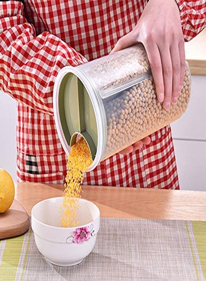 Inditradition Plastic 3 in 1 Food-Grain Cereal Dispenser Container, 3 Compartments in 1, 1500 ml, Assorted Color - Image 1