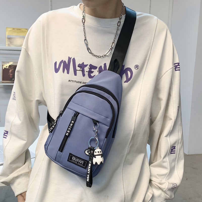 2023 New Arrival Tooling Canvas Chest Bag Men'S Ins Japanese Style Casual Student Small Satchel Girls' Mobile Phone Small Backpack - Image 4