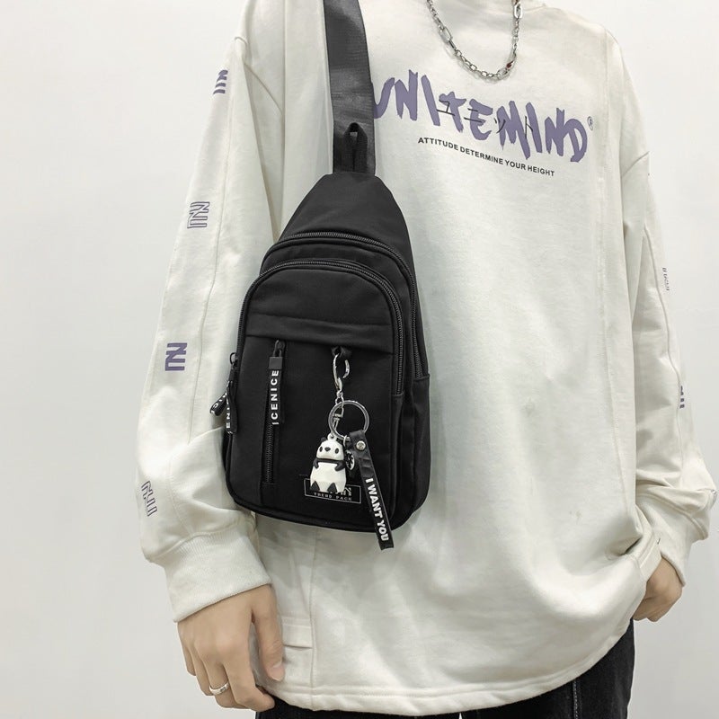 2023 New Arrival Tooling Canvas Chest Bag Men'S Ins Japanese Style Casual Student Small Satchel Girls' Mobile Phone Small Backpack - Image 5