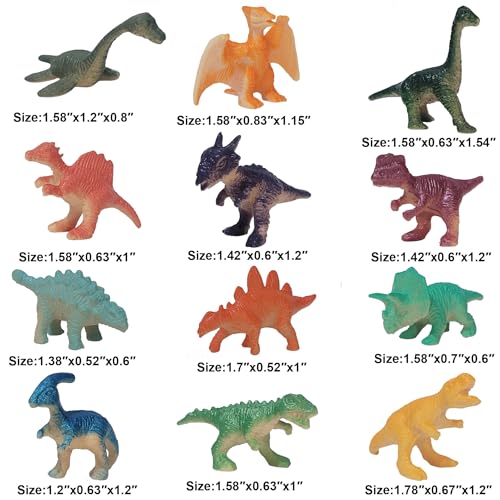 AiFanS Mini Dinosaur Toys for Kids 72 PCS Educational Dinosaur Figures Set for Counting Sorting STEM Activities Easter Eggs Filler with Storage Box - Image 5