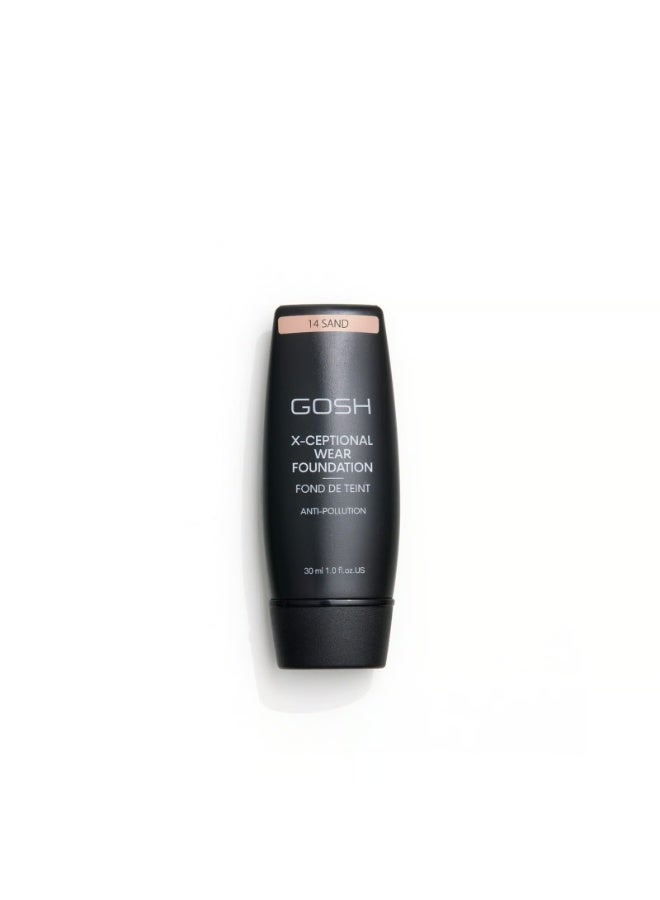 Gosh X-Ceptional Wear Foundation 14 Sand 30ml - Image 1