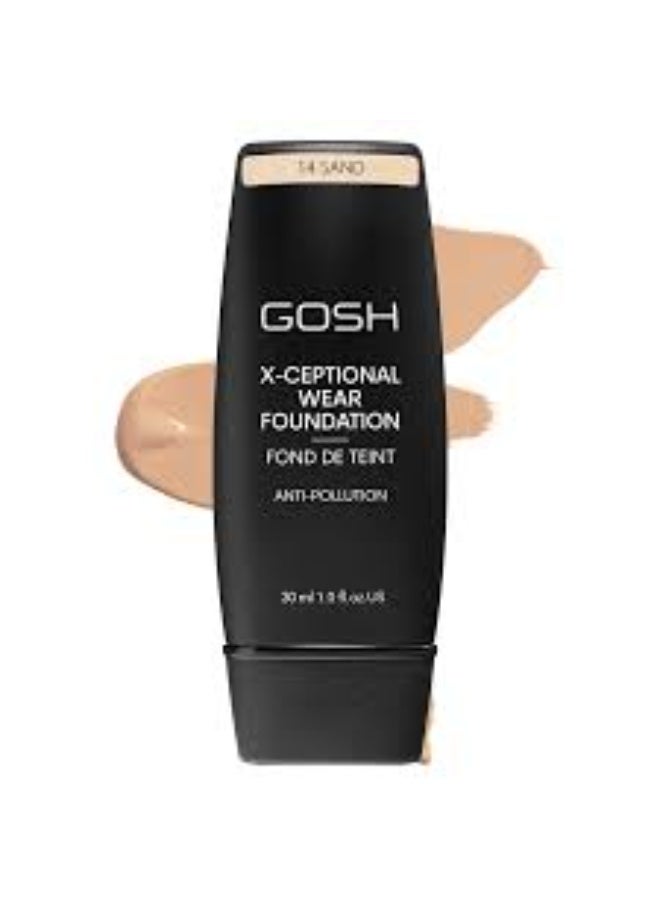 Gosh X-Ceptional Wear Foundation 14 Sand 30ml - Image 2