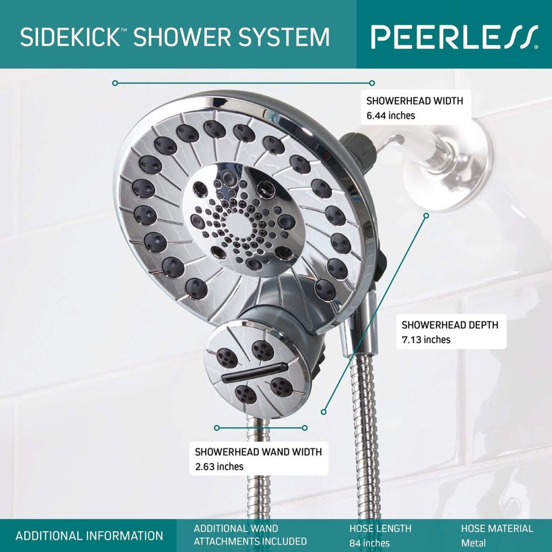 Peerless 76465D Sidekick Two-in-One Shower Combo, Chrome - Image 4
