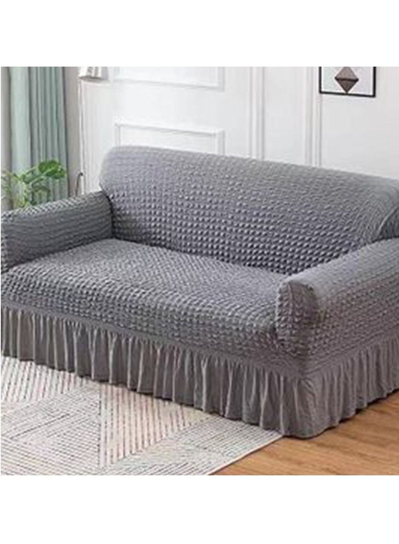 Cool Baby COOLBABY Universal High Elastic Sofa Cover Puff Sleeve Gauze Skirt Sofa Cover Three-seat Sofa Cover Armchair Furniture Protection Universal Full Cover (Grey) - Image 2