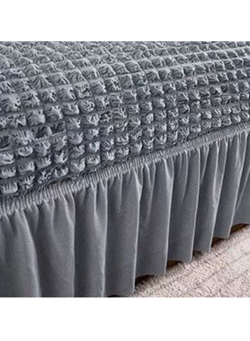 Cool Baby COOLBABY Universal High Elastic Sofa Cover Puff Sleeve Gauze Skirt Sofa Cover Three-seat Sofa Cover Armchair Furniture Protection Universal Full Cover (Grey) - Image 4