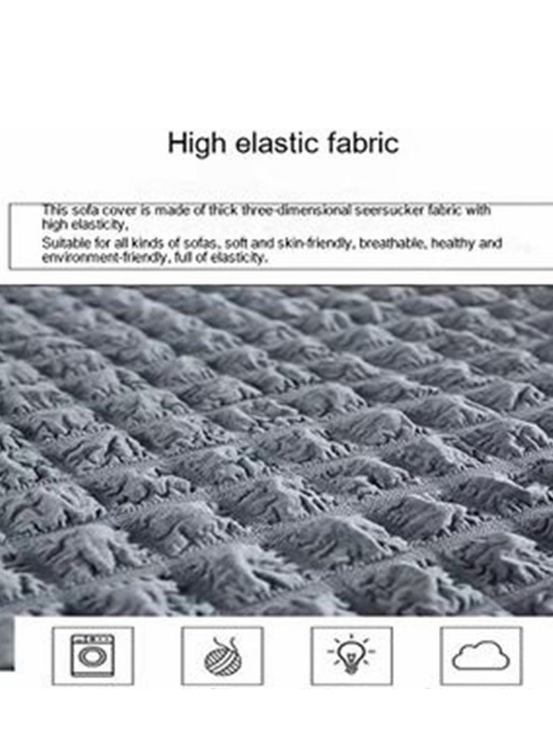 Cool Baby COOLBABY Universal High Elastic Sofa Cover Puff Sleeve Gauze Skirt Sofa Cover Three-seat Sofa Cover Armchair Furniture Protection Universal Full Cover (Grey) - Image 3