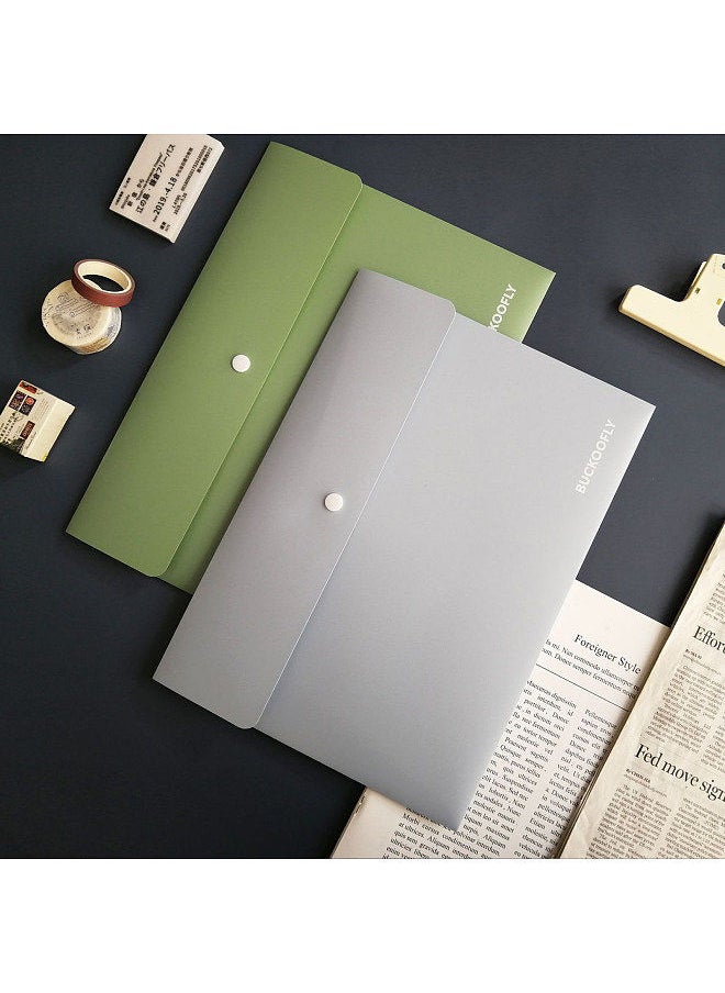 Generic - Expanding File Folder 1 Pocket Plastic Envelope File Organizer with Smap Button Closure  Portable A4 Size Desktop Document Storage for Coupon Invoice Receipt Cards Tickets Business Study Home Work - Image 1