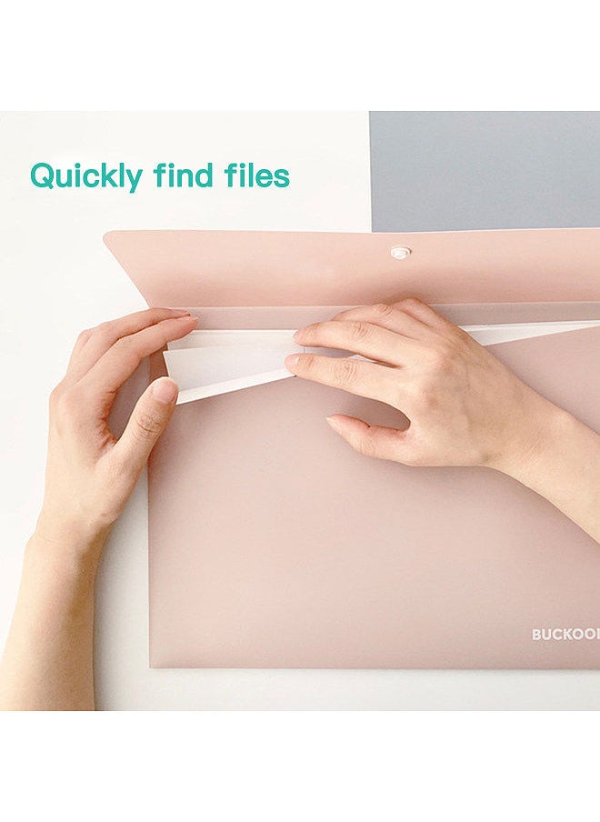 Generic - Expanding File Folder 1 Pocket Plastic Envelope File Organizer with Smap Button Closure  Portable A4 Size Desktop Document Storage for Coupon Invoice Receipt Cards Tickets Business Study Home Work - Image 1