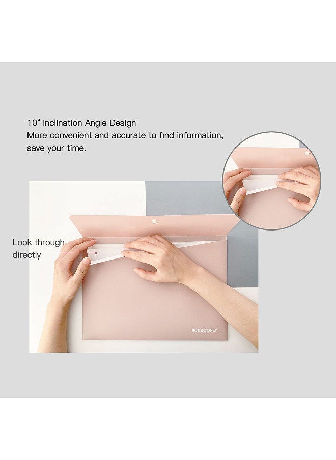 Generic - Expanding File Folder 1 Pocket Plastic Envelope File Organizer with Smap Button Closure  Portable A4 Size Desktop Document Storage for Coupon Invoice Receipt Cards Tickets Business Study Home Work - Image 1