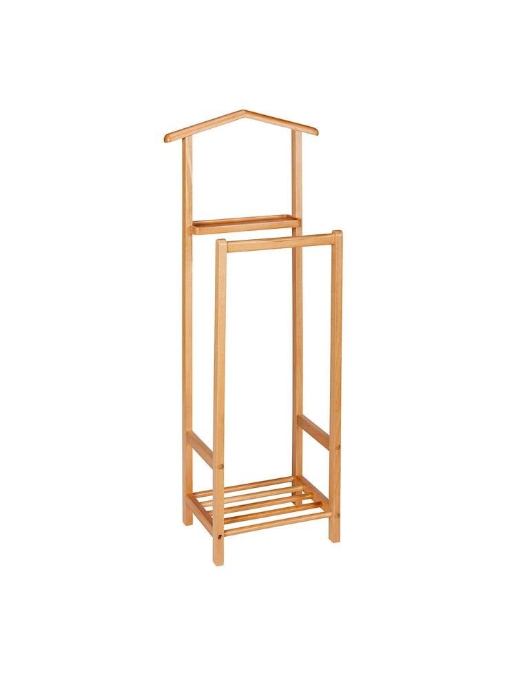 Rosewood Freestanding Wooden Towel Rack for Bathroom Vintage Wood Tier Towel Bar Stand with Bottom Shelf for Towels Washcloths Toiletries Convenient Rack for Drying or Hanging Clothes A46 