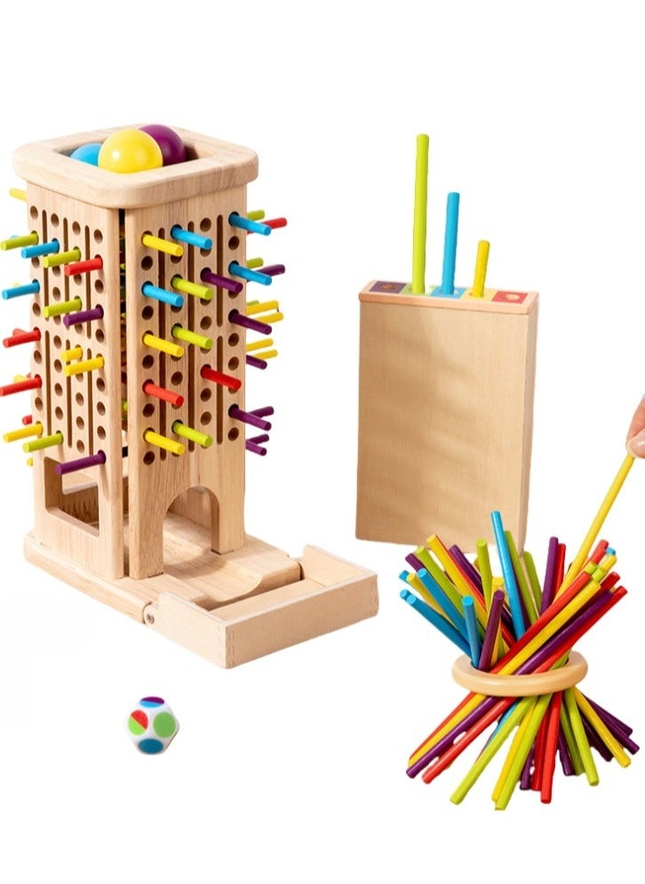 Lullaxx Middle East Kids’ Birthday Must - have: Lullaxx 3 - in - 1 Wooden Stick Game for Learning & Play  - Image 1